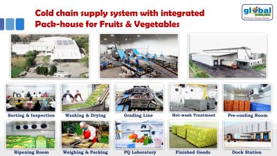 Cold chain supply system with integrated Pack-house for Fruits & Vegetables